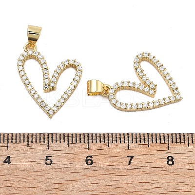 Brass With Cubic Zirconia Pendants KK-Q006-14G-1