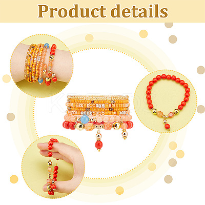 2 Sets 2 Style Natural Dyed Malaysia Jade & Agate & Synthetic Turquoise & Glass Seed Beaded Stretch Bracelets Set BJEW-PH0004-29-1