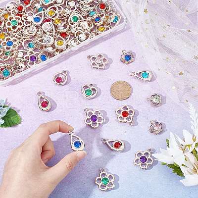 100Pcs 5 Style UV Plating ABS Plastic Pendants KY-CA0001-18-1