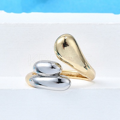 Brass Cuff Rings for Women RJEW-G347-04GP-1