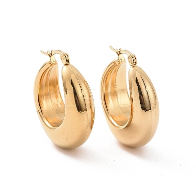 Ion Plating(IP) 304 Stainless Steel Hoop Earrings X-EJEW-M212-03G-1