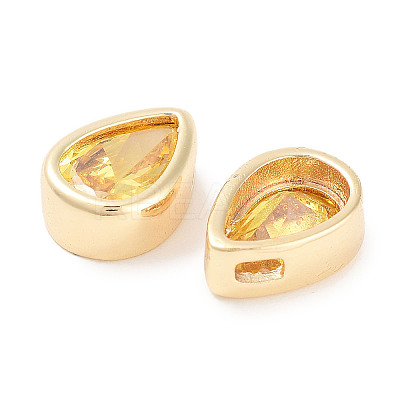 Brass Cubic Zirconia Beads KK-C051-60G-04-1