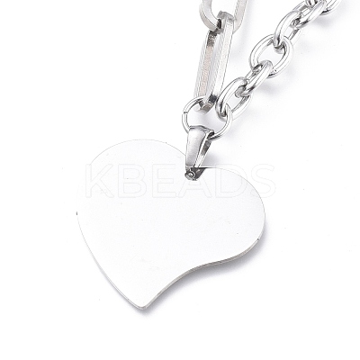 Non-Tarnish 304 Stainless Steel Paperclip Chains & Cable Chain Jewelry Sets SJEW-K153-14P-1