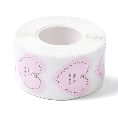 500Pcs Heart with Thank You Roll Stickers DIY-U008-01G-1