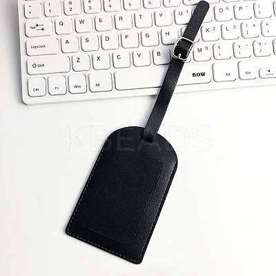 CutHollow 4Pcs PU Leather Luggage Tag OFST-CL0001-01B-03-1