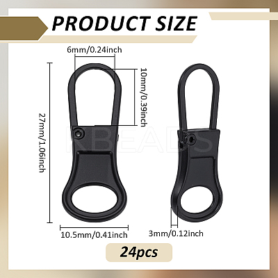 24Pcs Detachable Alloy Zipper Sliders FIND-FG0005-10A-1