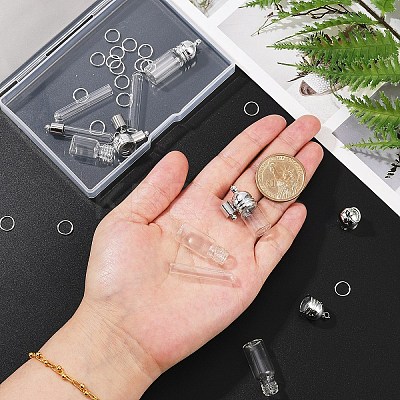 30Pcs 4 Styles Glass Bottle Pendants GLAA-YW0004-23-1