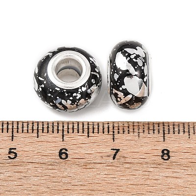 Opaque Resin Rondelle European Beads RESI-Z046-03E-1
