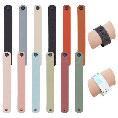 12Pcs 12 Colors Flat PU Imitation Leather Cord Bracelets for Women Men BJEW-AN0001-83-1