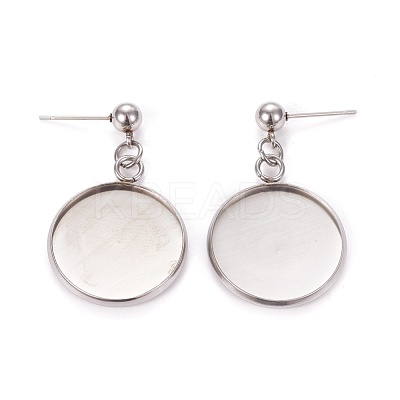Tarnish Resistant 304 Stainless Steel Stud Earring Settings STAS-L226-019C-P-1