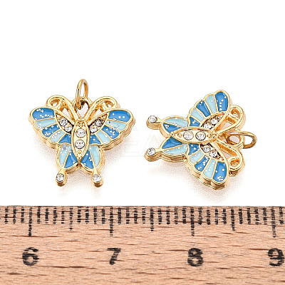 304 Stainless Steel Pave Crystal Rhinestone and Enamel Pendants STAS-T069-70B-1