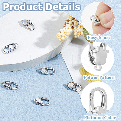 8Pcs Brass Lobster Claw Clasps KK-HS0001-54P-1