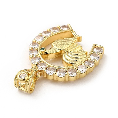Brass Micro Pave Cubic Zirconia Pendants KK-H433-28G-1
