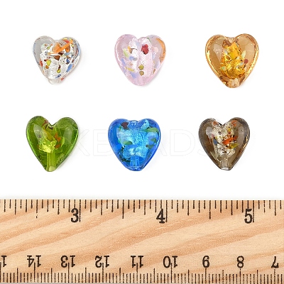 24Pcs 6 Colors Handmade Lampwork Silver Foil Glass Beads FOIL-FS0001-01-1