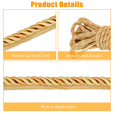12.5M Polyester Twisted Lip Cord Trim OCOR-WH0071-90A-1