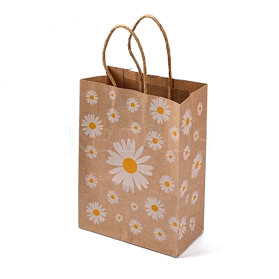 Daisy Flower Paper Gift Tote Bags ABAG-Q055-01B-1