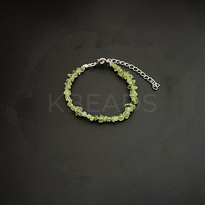 Natural Peridot Chip Beaded Bracelets for Women IW6789-8-1