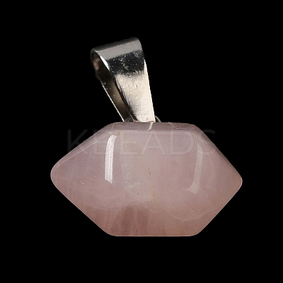 Natural Rose Quartz Pointed Pendants G-K335-03P-14-1