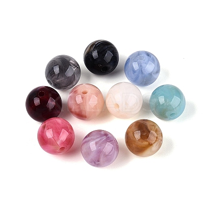 Two Tone Opaque Acrylic Beads OACR-Q205-05B-1