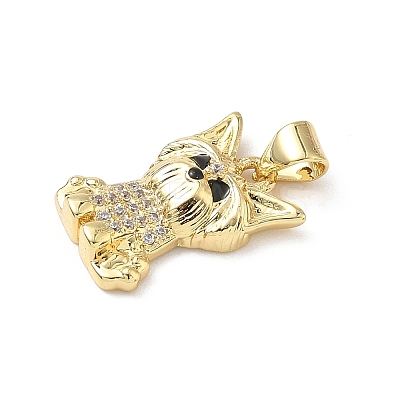Brass Micro Pave Cubic Zirconia Pendants KK-D426-06G-1
