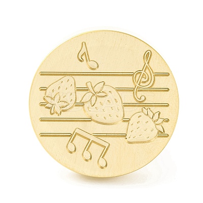 Golden Tone Round Wax Seal Brass Stamp Heads AJEW-Z034-01G-17-1