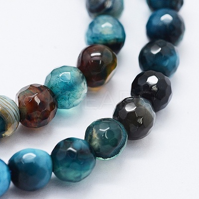 Faceted Natural Agate Beads Strands X-G-F561-6mm-D08-1