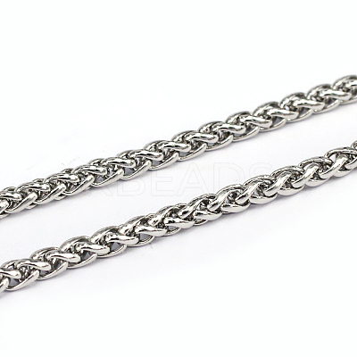 Tarnish Resistant 304 Stainless Steel Wheat Chains CHS-L001-30-3mm-1