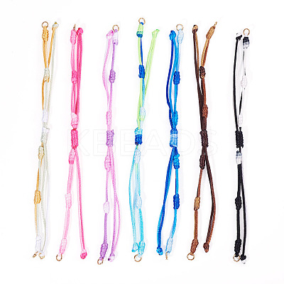14Pcs 7 Colors Segment Dyed Nylon Braided Cord Bracelet Makings AJEW-TAC00014-1
