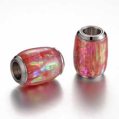 304 Stainless Steel Enamel Magnetic Clasps with Glue-in Ends STAS-E136-60A-1