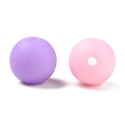 Rubberized Style Imitated Silicone Acrylic Beads MACR-T048-01C-14-1