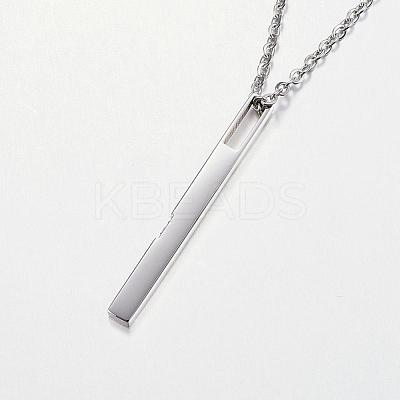 304 Stainless Steel Cubic Zirconia Pendant Necklaces NJEW-P167-24-1