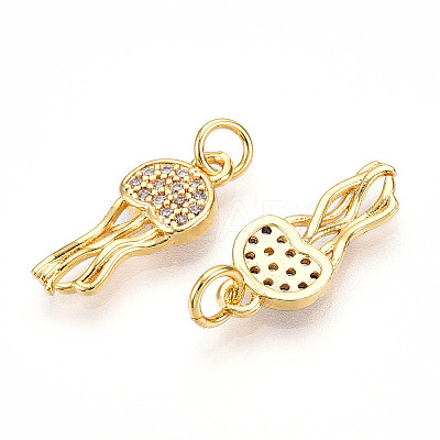 Brass Micro Pave Cubic Zirconia Pendants X-KK-N257-12G-1