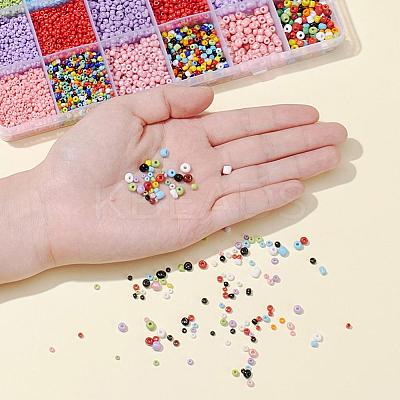 24 Style Opaque Colours Seed & Baking Paint Glass Round Seed Beads SEED-YW0001-29-1