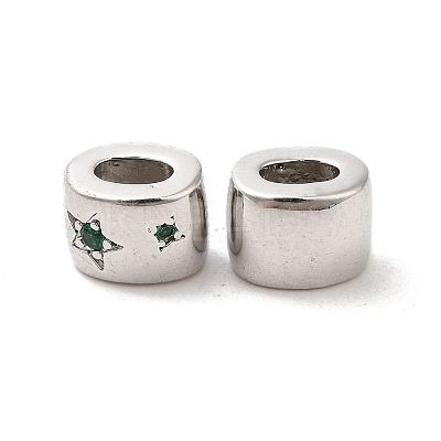 Brass Micro Pave Cubic Zirconia Beads KK-Q773-02P-02-1