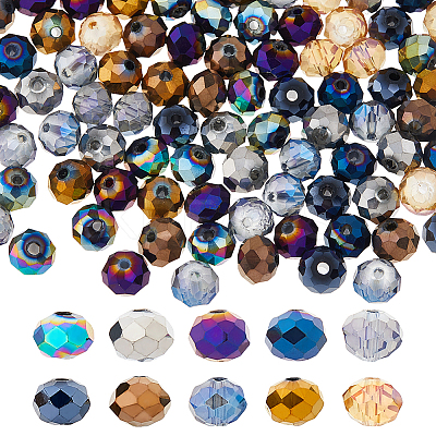 200Pcs 10 Colors Electroplate Glass Beads EGLA-DC0001-12-1