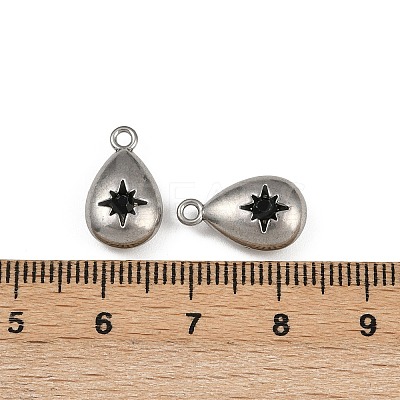 304 Stainless Steel Charms Ion Plating(IP) STAS-I342-09P-1
