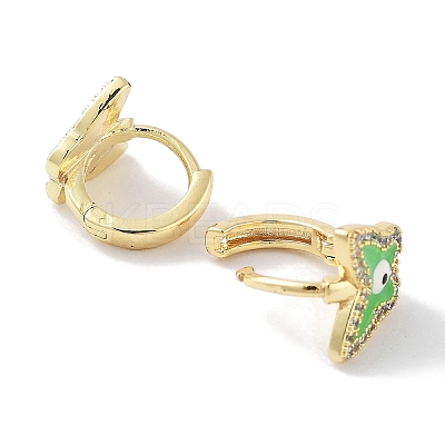 Brass Micro Pave Clear Cubic Zirconia Butterfly Hoop Earrings EJEW-L269-125G-1