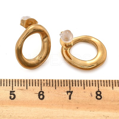 304 Stainless Steel Chunky Oval Studs Earrings for Women EJEW-K306-28G-1