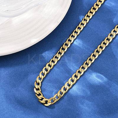 6MM 304 Stainless Steel Cuban Link Chain Necklaces for Women NJEW-G177-01G-1
