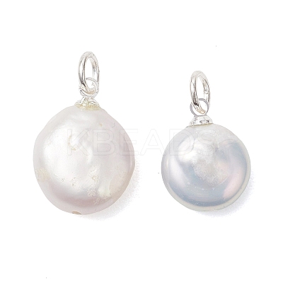 Natural Baroque Keshi Pearl Pendants PALLOY-JF04917-1