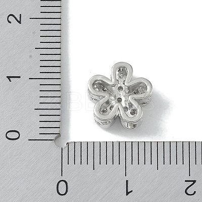 Rack Plating Brass Micro Pave Clear Cubic Zirconia Beads KK-A220-11B-P-1