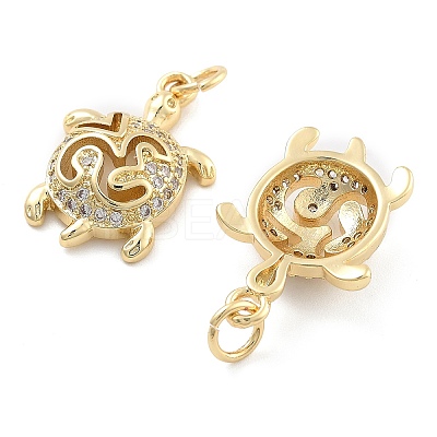 Brass Pave Clear Cubic Zirconia Pendants KK-U009-12I-G-1