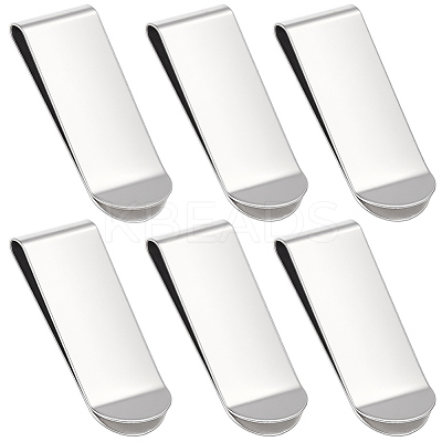 6Pcs Stainless Steel Money Clips TOOL-GF0003-55-1