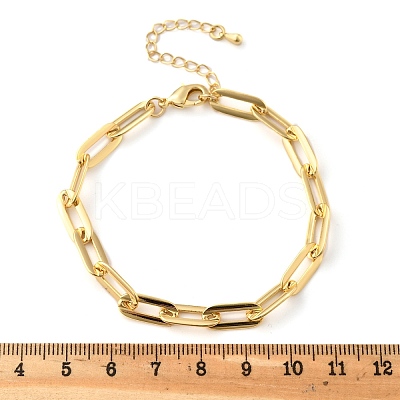 Brass Paperclip Chain Bracelets for Women Men BJEW-F494-03G-1