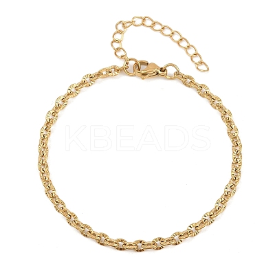 201 Stainless Steel Oval Link Chain Bracelets for Women BJEW-G767-01F-G-1