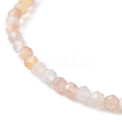 3mm Natural Moonstone Beads Stretch Bracelet for Girl Women BJEW-JB07284-02-1