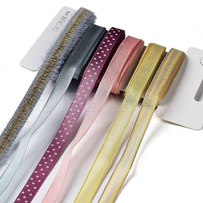 18 Yards 6 Colors Polyester Ribbon SRIB-C001-B07-1