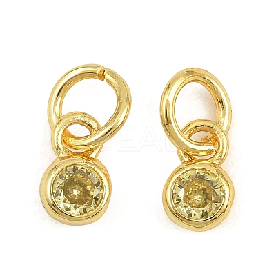 Brass Pave Cubic Zirconia Charms CU-CBA3D67-13G-07-1