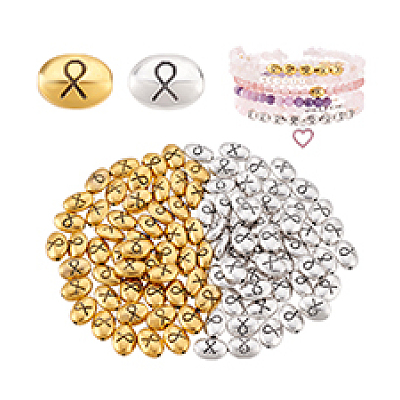 100Pcs 2 Colors Alloy Spacer Beads FIND-PH0024-47-1