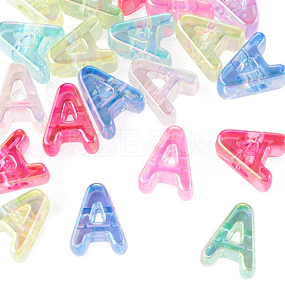 20Pcs UV Plating Transparent Acrylic European Beads OACR-TADJ0001-19A-1